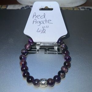 Gorgeous Hand Crafted Red Agate Stretch Bracelet